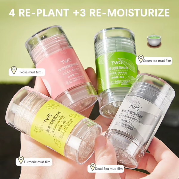 Purifying clay stick mask for hydrating and refreshing skin