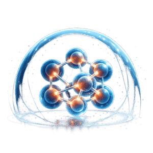 A-minimalist-diagram-or-an-abstract-artistic-representation-of-strong-interconnected-cellular-structures-protected-by-a-weightless-glowing-shield