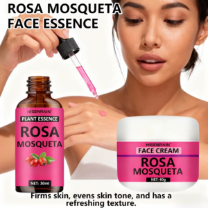 HISENRAIN Rosehip Skincare Set – Hydrating Face Serum & Moisturizing Cream for Daily Skin Care