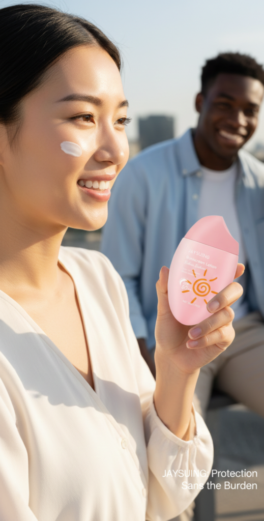 Close-up of lightweight sunscreen for daily use texture