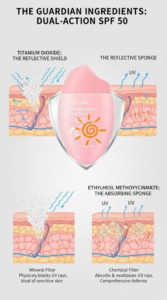 Close-up of lightweight sunscreen for daily use texture