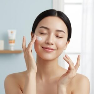 Graphic illustrating how SPF50+ PA++++ Sunscreen provides broad-spectrum protection against both UVA and UVB rays.