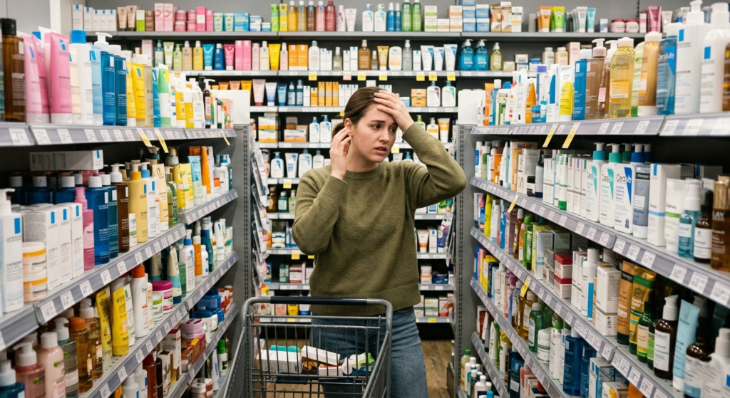 You're standing in the beauty aisle, surrounded by hundreds of bottles