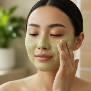 Using avocado-based cream to dissolve foundation and mascara gently