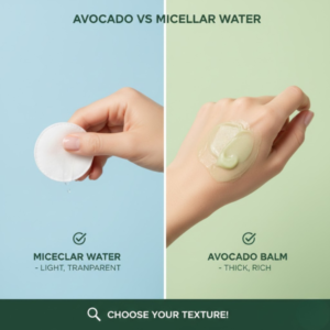 Difference between lightweight micellar water and rich avocado cream remover