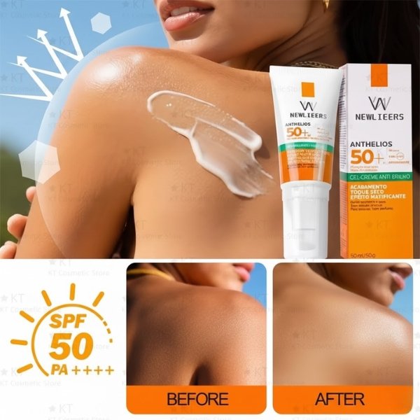 SPF50+ PA++++ Sunscreen Cream before and after application