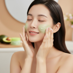 Applying cream remover to sensitive skin to avoid friction and redness.