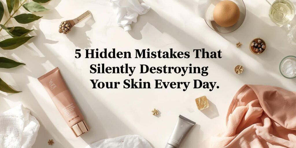 Woman realizing common skincare routine steps mistakes in her daily beauty routine