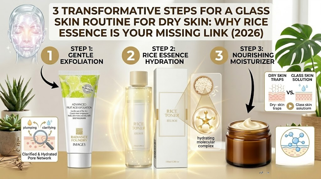 Glass skin routine for dry skin