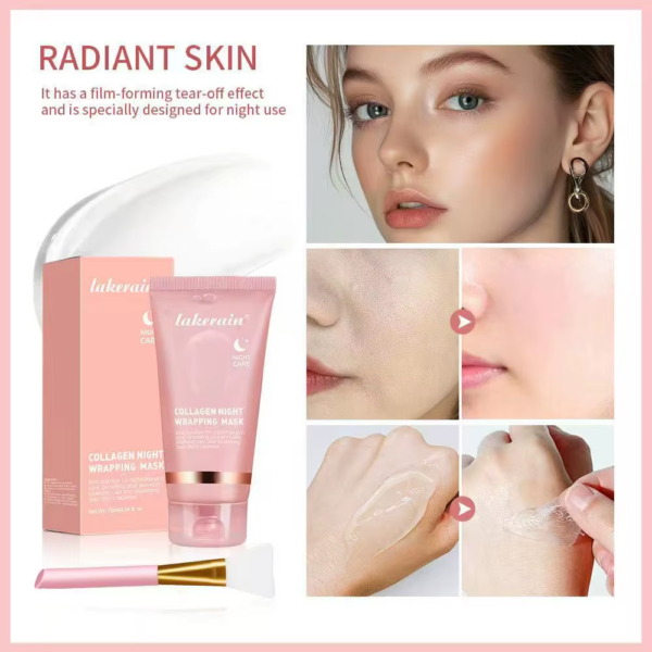 Overnight Wrapping Peel Off Facial Mask Set Hydrolyzed Collagen Night Wrapping Mask Deeply Hydrates Night Care Mask Skin Care