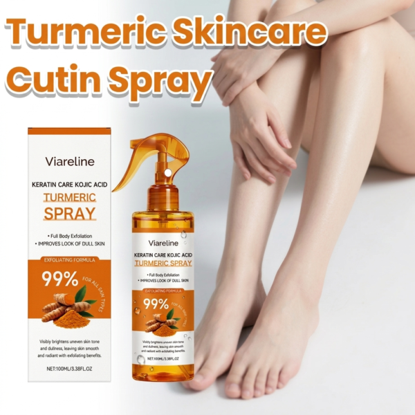 Key ingredients of Eelhoe spray: Kojic Acid, Turmeric, Salicylic Acid, and Niacinamide for skin renewal.