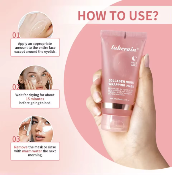 Overnight Wrapping Peel Off Facial Mask Set Hydrolyzed Collagen Night Wrapping Mask Deeply Hydrates Night Care Mask Skin Care