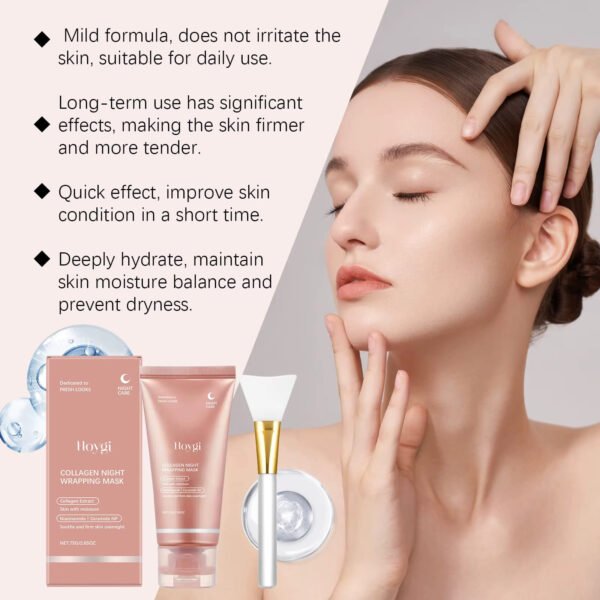 Collagen Peel Off Mask Night Wrapping Hydrating Firming Brightening Elasticity Care Cleansing Face Skin Care Beauty Facial Mask
