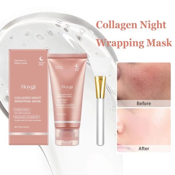 Collagen Peel Off Mask Night Wrapping Hydrating Firming Brightening Elasticity Care Cleansing Face Skin Care Beauty Facial Mask