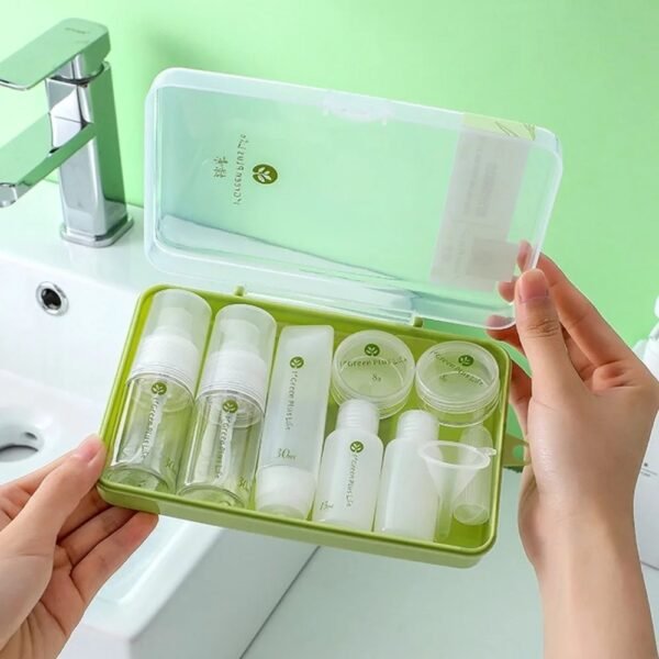 10/11PCS Travel Cosmetic Dispenser Bottle Set Refillable Spray Bottles Lotion Shampoo Squeeze Tube Cream Jar Cosmetic Containers