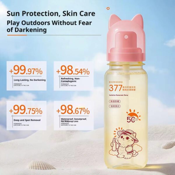 377 Sunscreen Spray SPF50+ Moisturizing Anti Ultraviolet Breathable Whitening Sunscreen Spray Facial Body Neck Skin Care Spray