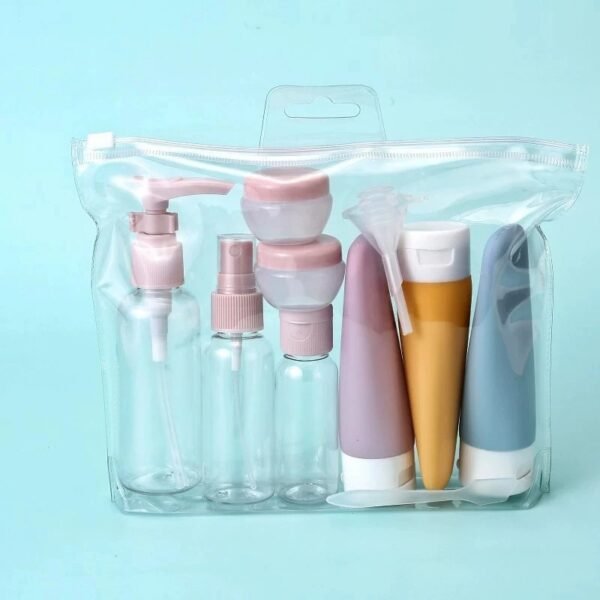 10/11PCS Travel Cosmetic Dispenser Bottle Set Refillable Spray Bottles Lotion Shampoo Squeeze Tube Cream Jar Cosmetic Containers