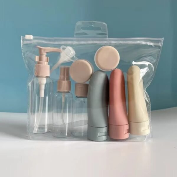 10/11PCS Travel Cosmetic Dispenser Bottle Set Refillable Spray Bottles Lotion Shampoo Squeeze Tube Cream Jar Cosmetic Containers