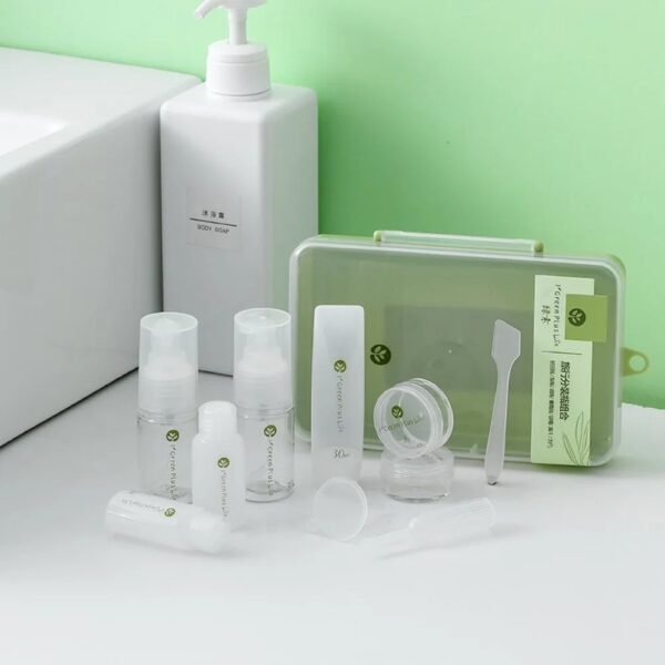 10/11PCS Travel Cosmetic Dispenser Bottle Set Refillable Spray Bottles Lotion Shampoo Squeeze Tube Cream Jar Cosmetic Containers