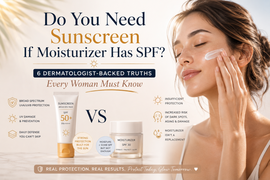 Do You Need Sunscreen If Moisturizer Has SPF? 6 Dermatologist-Backed Truths Every Woman Must Know