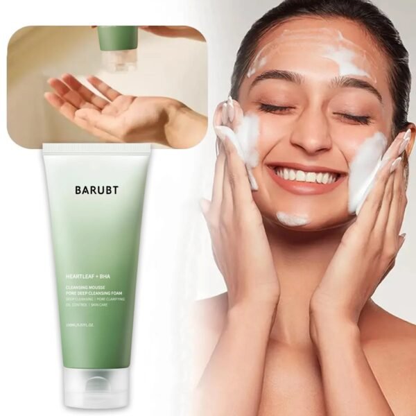 Quercetin deep cleansing foam lather on skin — gentle pore care ritual