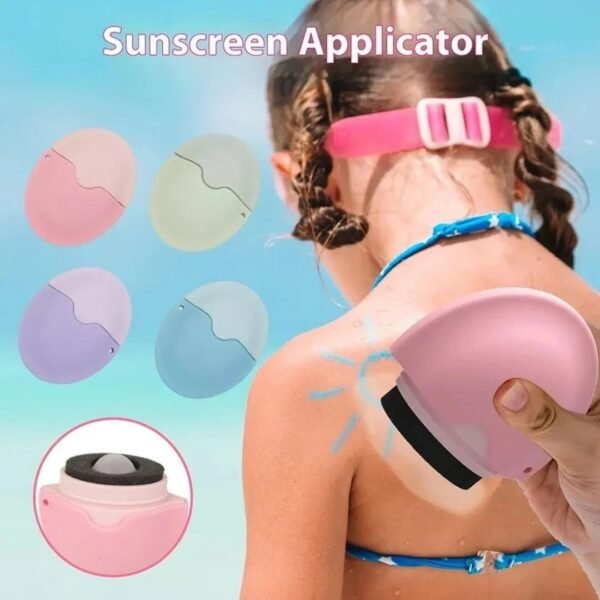 1pc Suncream Applicator Silicone Lotion Applicator Refillable Roll On Sponge Applicator for Kids Adults Empty Refillable Bottles
