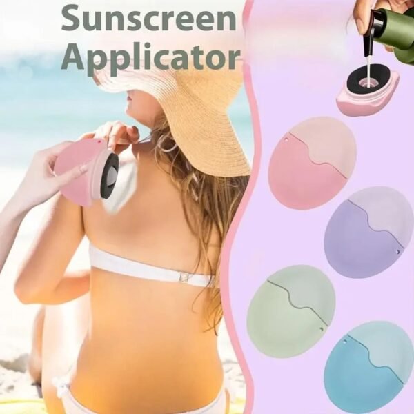 1pc Suncream Applicator Silicone Lotion Applicator Refillable Roll On Sponge Applicator for Kids Adults Empty Refillable Bottles