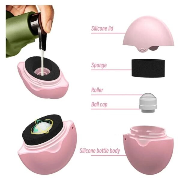 1pc Suncream Applicator Silicone Lotion Applicator Refillable Roll On Sponge Applicator for Kids Adults Empty Refillable Bottles
