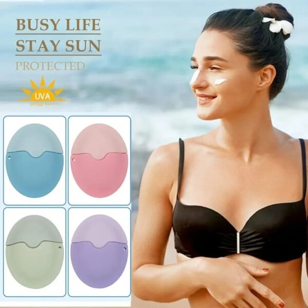 1pc Suncream Applicator Silicone Lotion Applicator Refillable Roll On Sponge Applicator for Kids Adults Empty Refillable Bottles